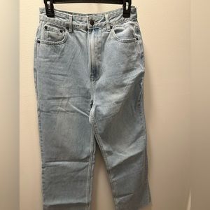light wash straight leg jeans